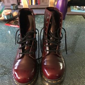 Vegan red doc martens